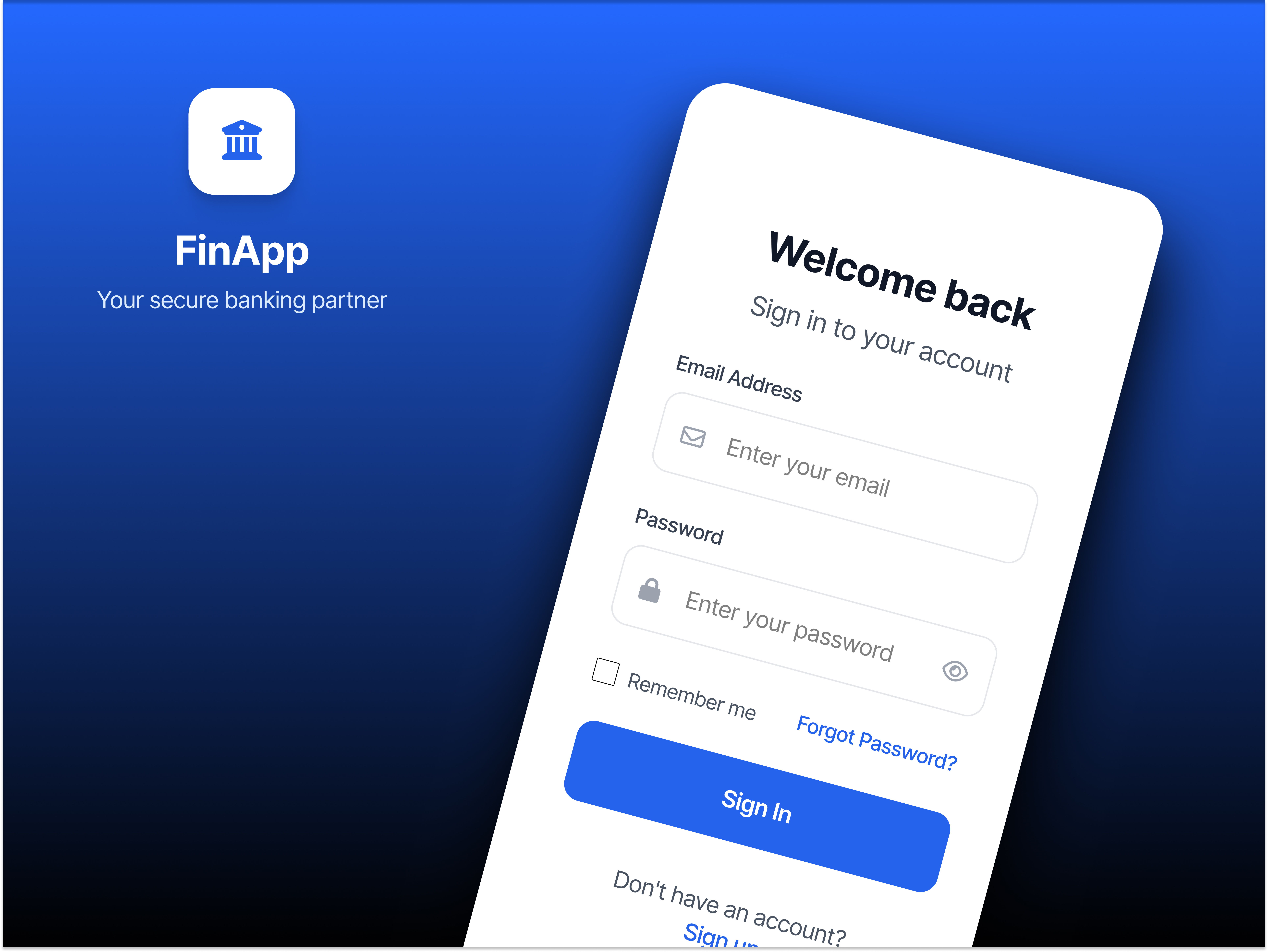 Fintech Mobile App – Login Screen