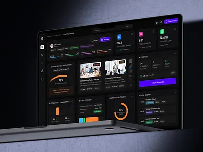 AI Student Learning Dashboard admin dashboard ai dashboard ai powered compact ui dark ui dashboard data visualization e learning edtech education platform figma learning management lms performance tracking product design saas student dashboard ui design ux design web app