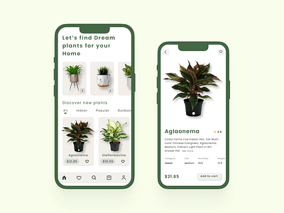 Plant App Mobile Ui Design app screens branding design graphic design illustration mobile ui mobile ux plant app ui ui design uiux ux ux design vector