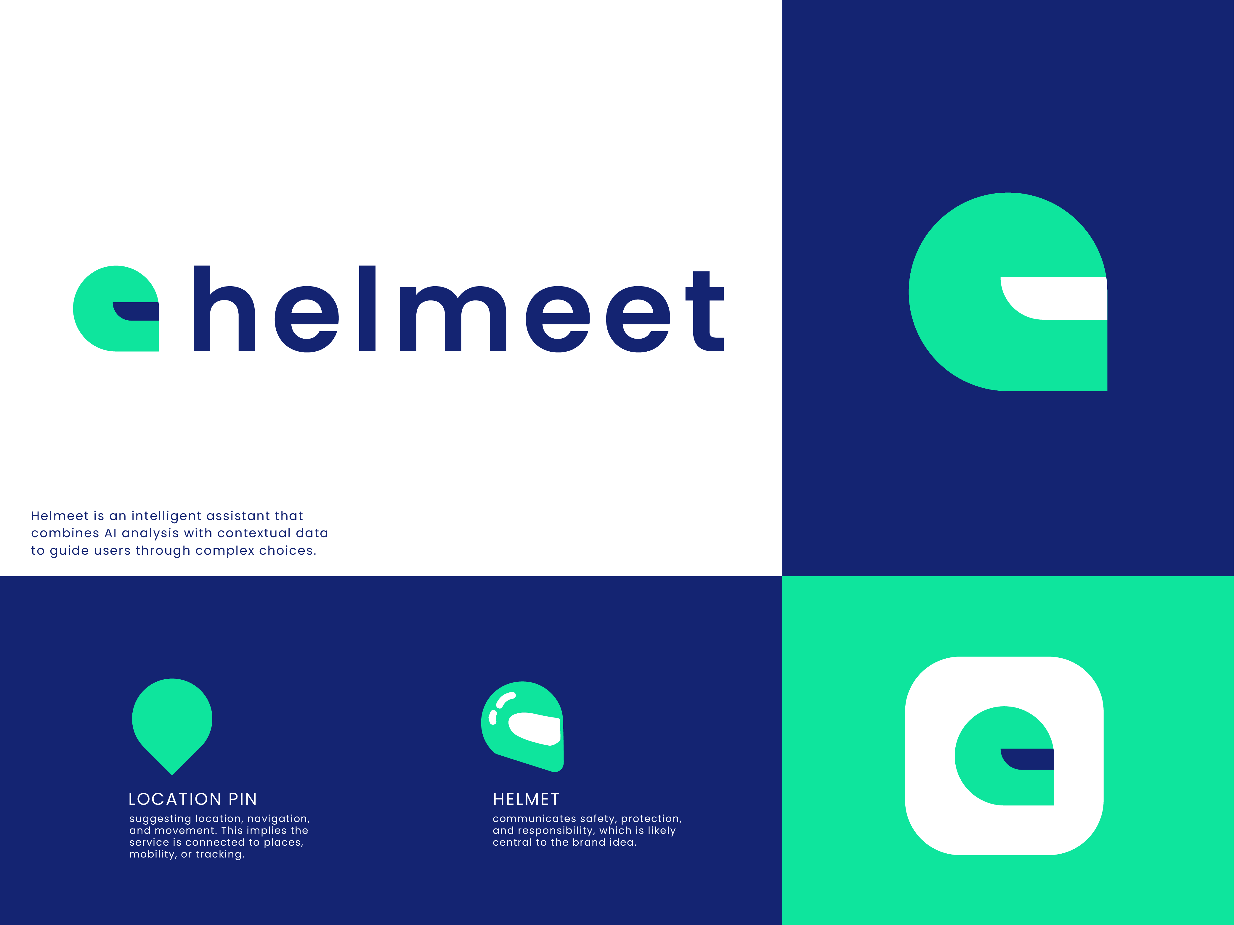 helmeet ai ailogo artificialintelligence brandidentity cycle helmet location logo logo design logodesign management motor pin pretection safety save