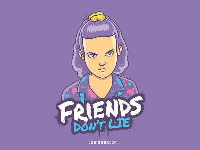 Friends Don't Lie - Stranger Things design eleven fan art fanart friends dont lie illustration netflix stranger things tshirt vector
