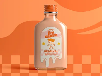 Abby's Fry Sauce Label Design 1950s branding character fun logo modern packaging retro rubber hose vintage warm