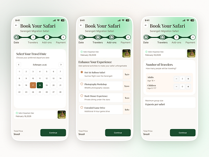 Premium Safari Booking Platform Mobile Apps