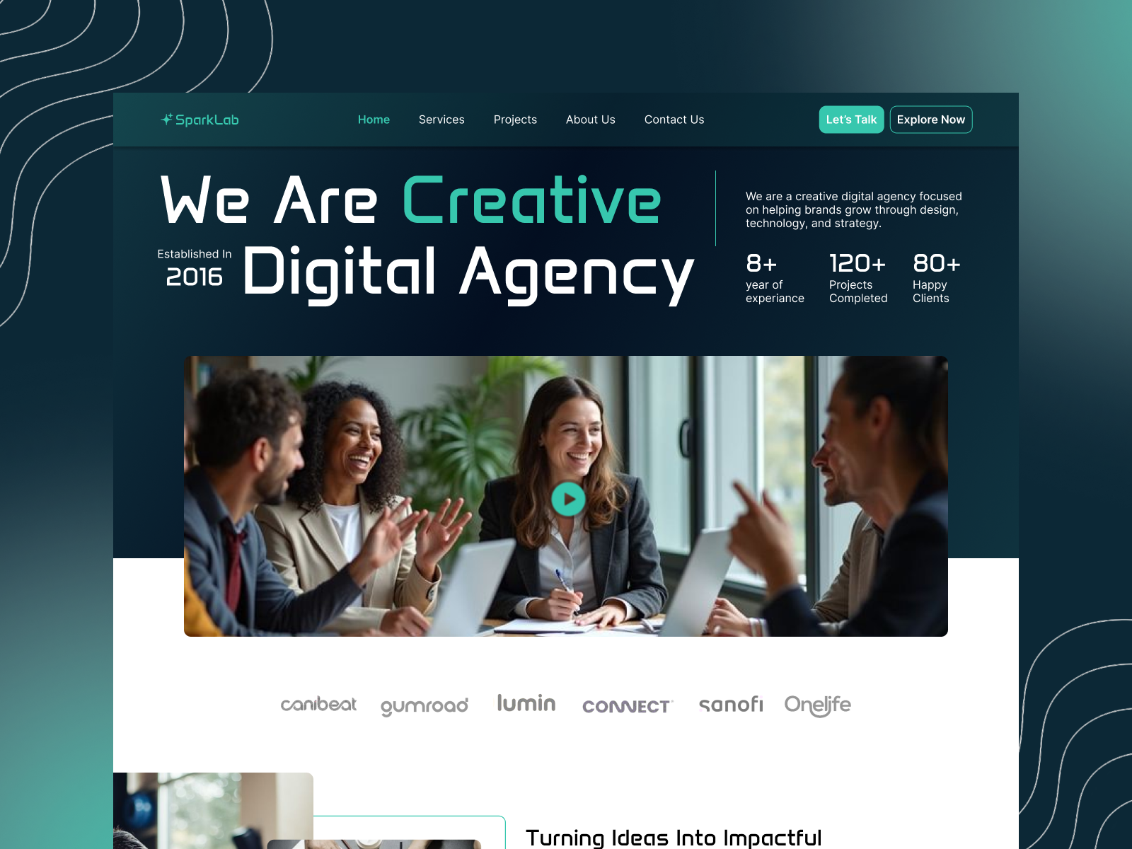 Creative Digital Agency Landing Page darkui digitalagency digitalweb landingpage mordenui ui uidesign uiux webdesign website websitedesign