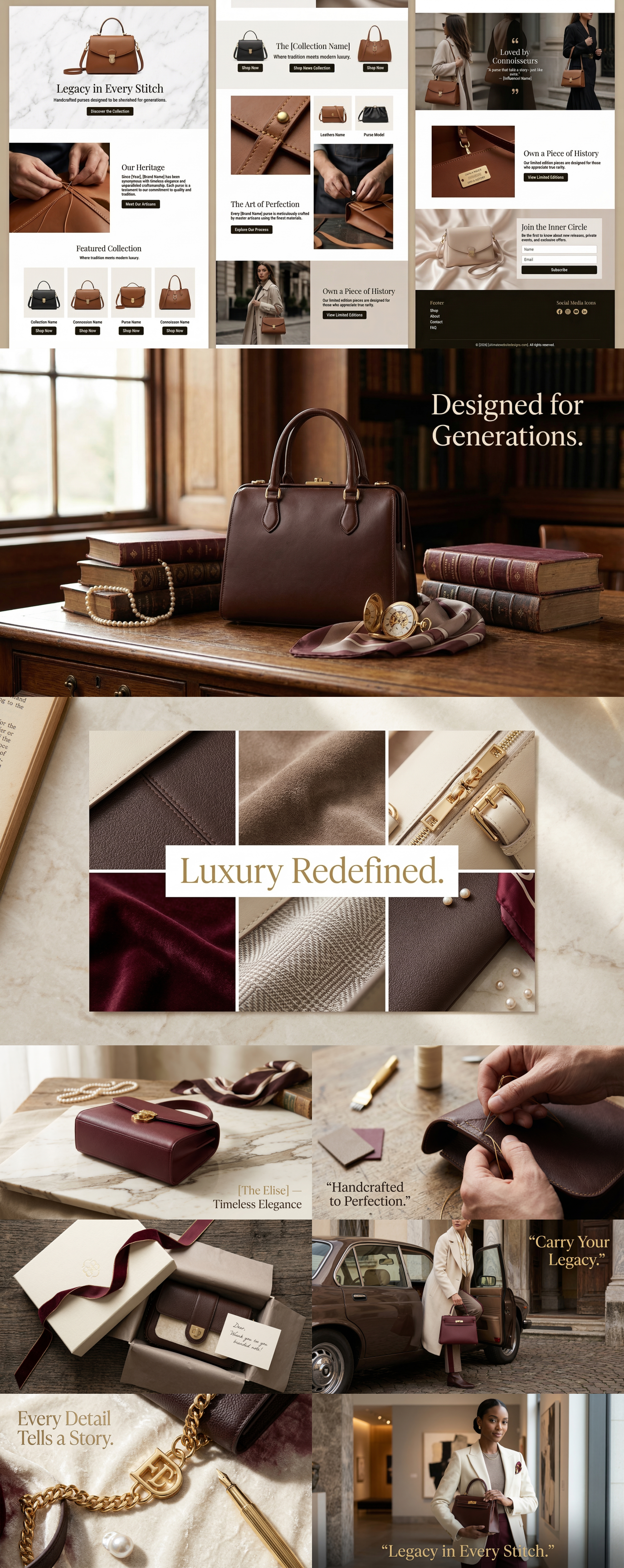 Luxury Purse Legacy in Every Stitch" | Design & Art Direction advertising design art direction brand identity campaign design dribbble feature fashion campaign fashion marketing high end fashion luxury brand design luxury lifestyle luxury packaging purse design