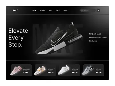 Nike Air Max – Sneaker E-commerce Website UI dribble ecommerce figma landinngpage nike productdesign sneaker sportwear uidesign uiux webdesign webui