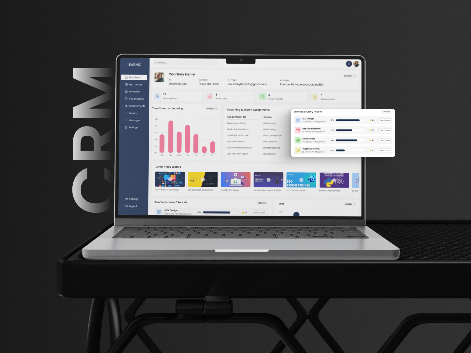 Designing a Smart & Interactive Education Dashboard crm design ui uiux web design