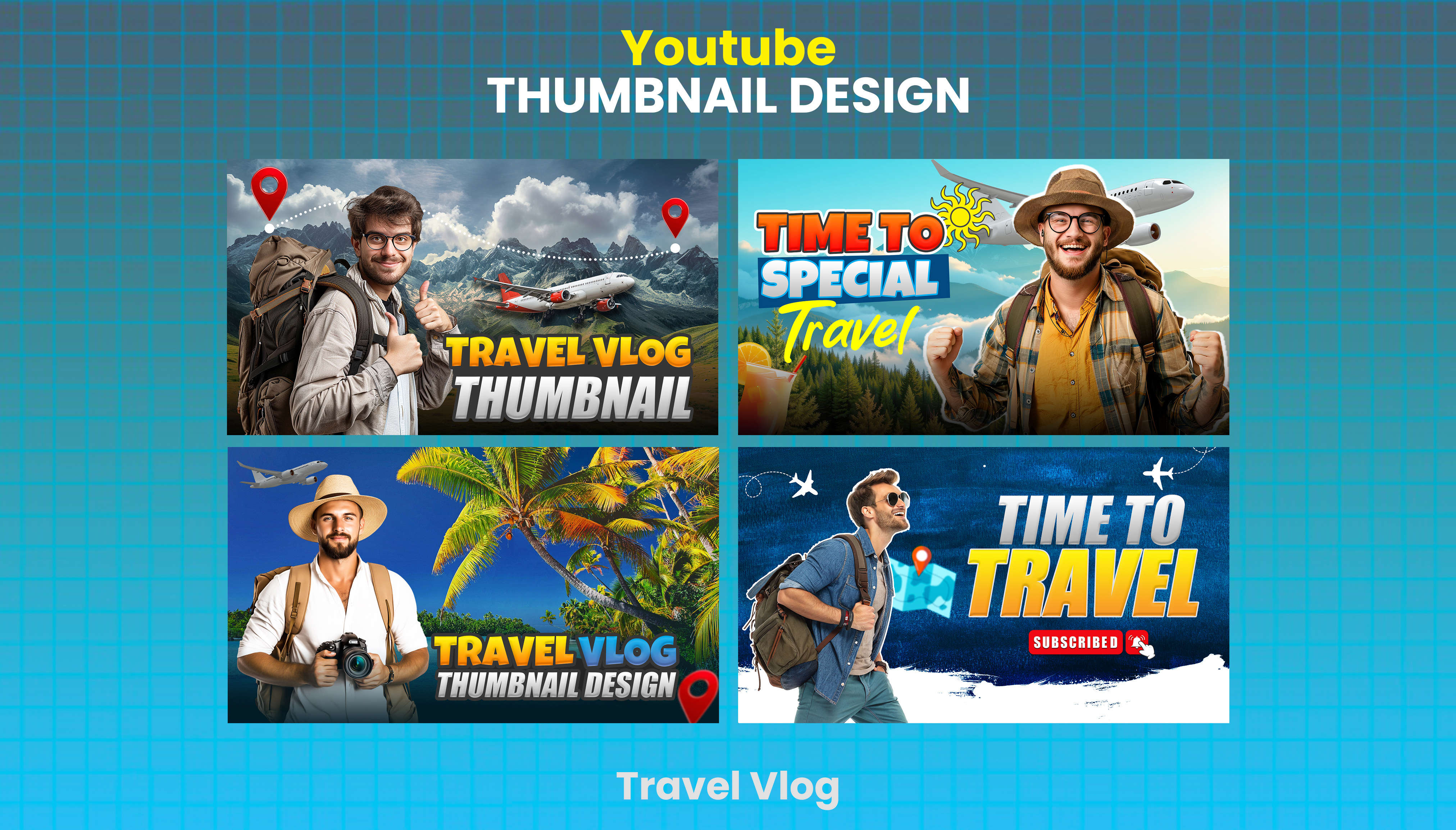 YouTube Thumbnail Design-Travel vlog photoshop thumbnail thumbnail design vlog youtube