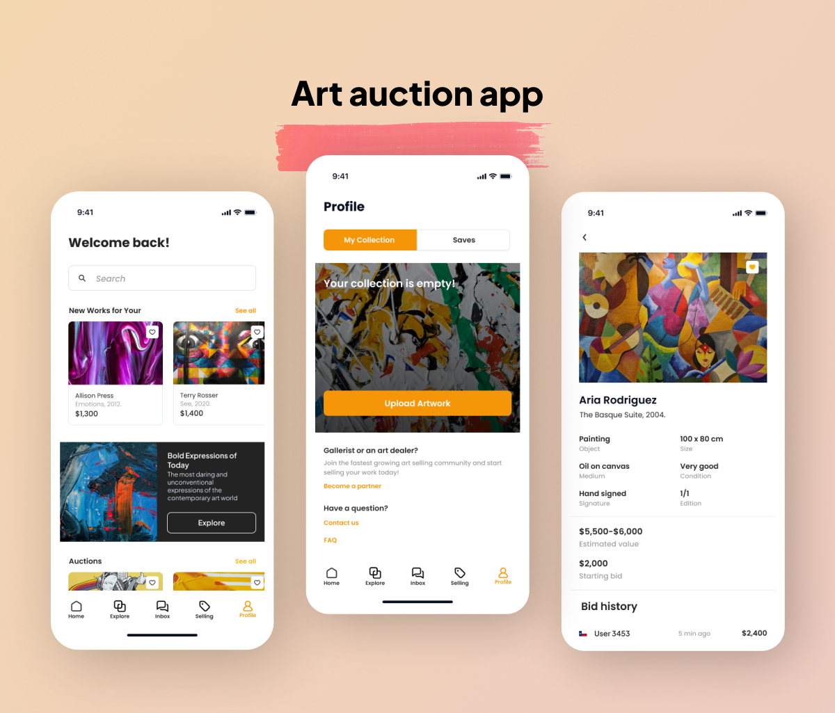 ARS Contemporary Art Auction App by Danijela Pavlinovic on Dribbble