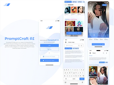 PromptCraft AI — Mobile App UI Concept ai app app design app ui design concept ensuesoft figma mobile app mobile ui product design ui design ux design