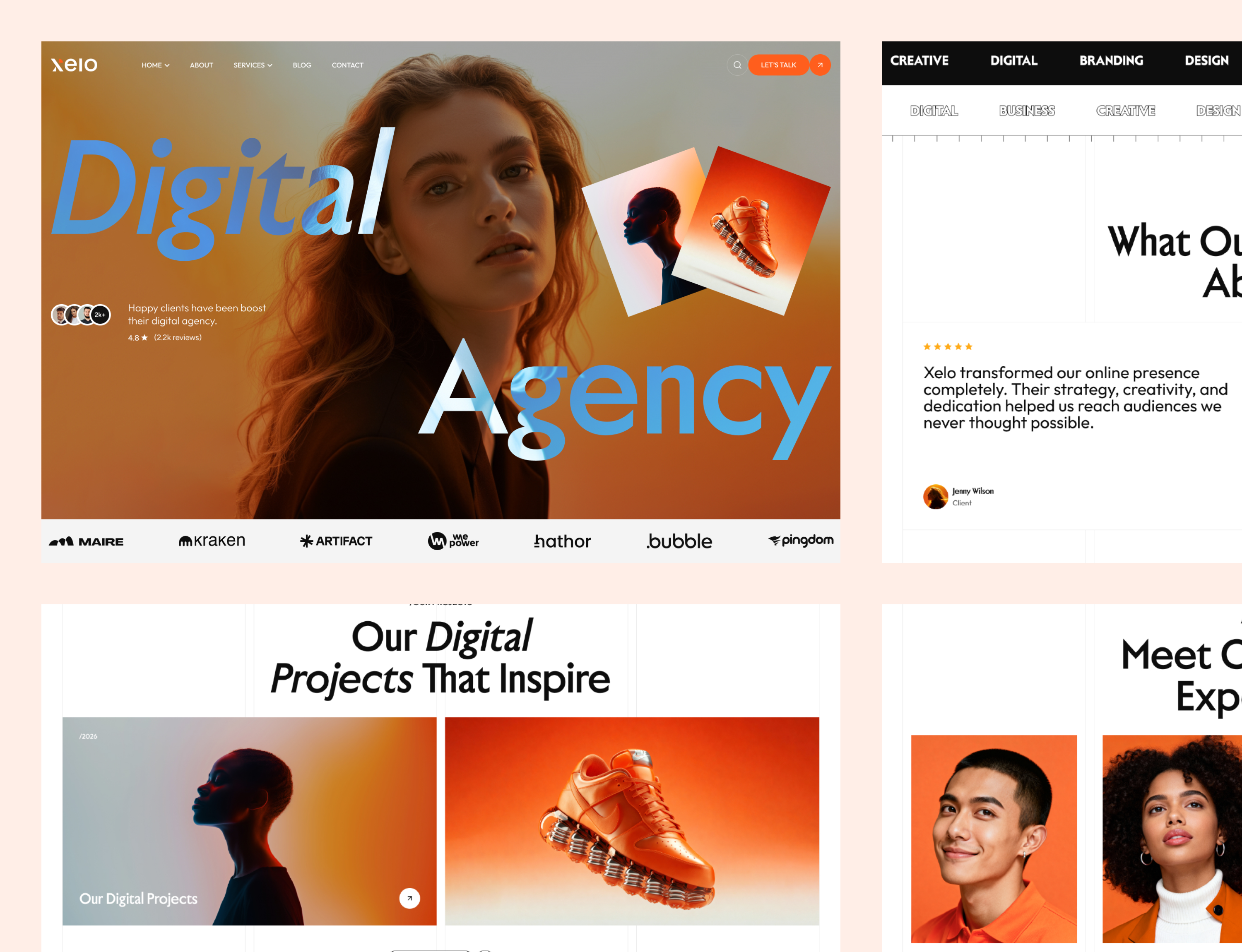 Xelo - Digital Agency Creative Themeforest WordPress Theme creative agency homepage creative agency landing page creative agency website creative website theme design home page landing page themeforest wordpress theme ui web design website website design