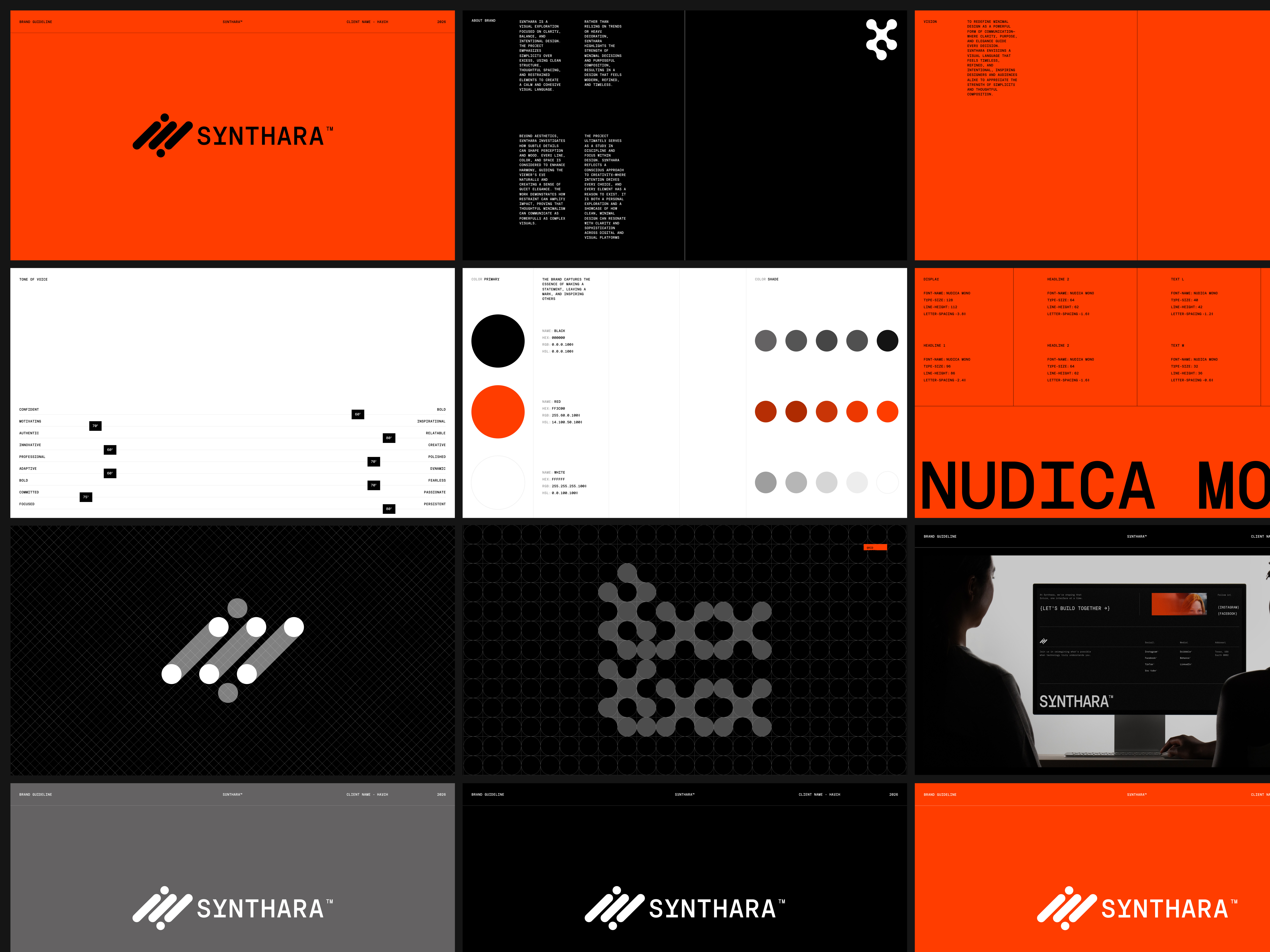 SYNTHARA™ brand guidelines aibranding brandguidelines brandidentity branding digitalbranding futuretech graphic design logo minimal modernbranding startupbranding techbranding visualidentity
