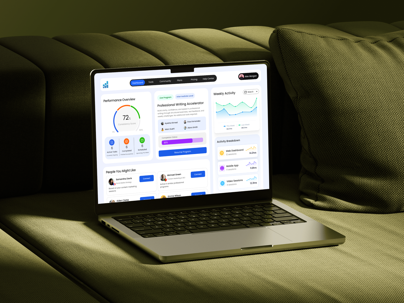 Professional Skills Training Platform admin panel analytics dashboard application design dashboard data visualization digital product enterprise software interaction design learning dashboard minimal interface product design productivity analytics responsive design startup platform ui design user experience user interface ux design web app web design