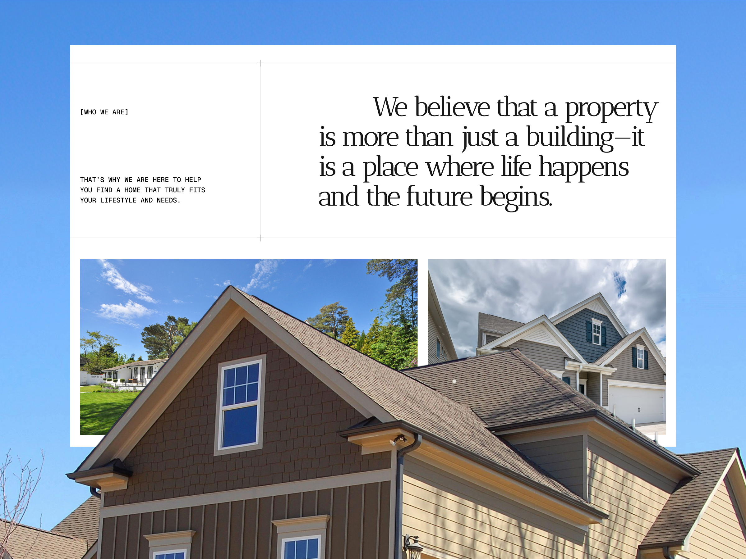 Vinuya - Real Estate Landing Page animation clean editorial grid landing page real estate scrolling animation serif font typography ui website website design