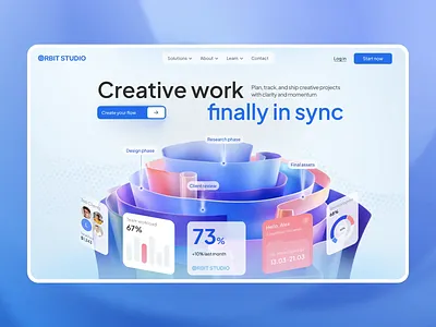 Creative Workflow Platform | Collaboration Tool | Landing | UIUX animation creative ops creative platform creative workflow design workflow landing page design modern design product design productivity tool project management project sync responsive design task management team collaboration ui ux web design web interface design web page design website design workflow platform