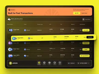 The Future of Yield | DeFi Dashboard blockchain crypto crypto yield defi dashboard finance multichain yield web design web3 yield