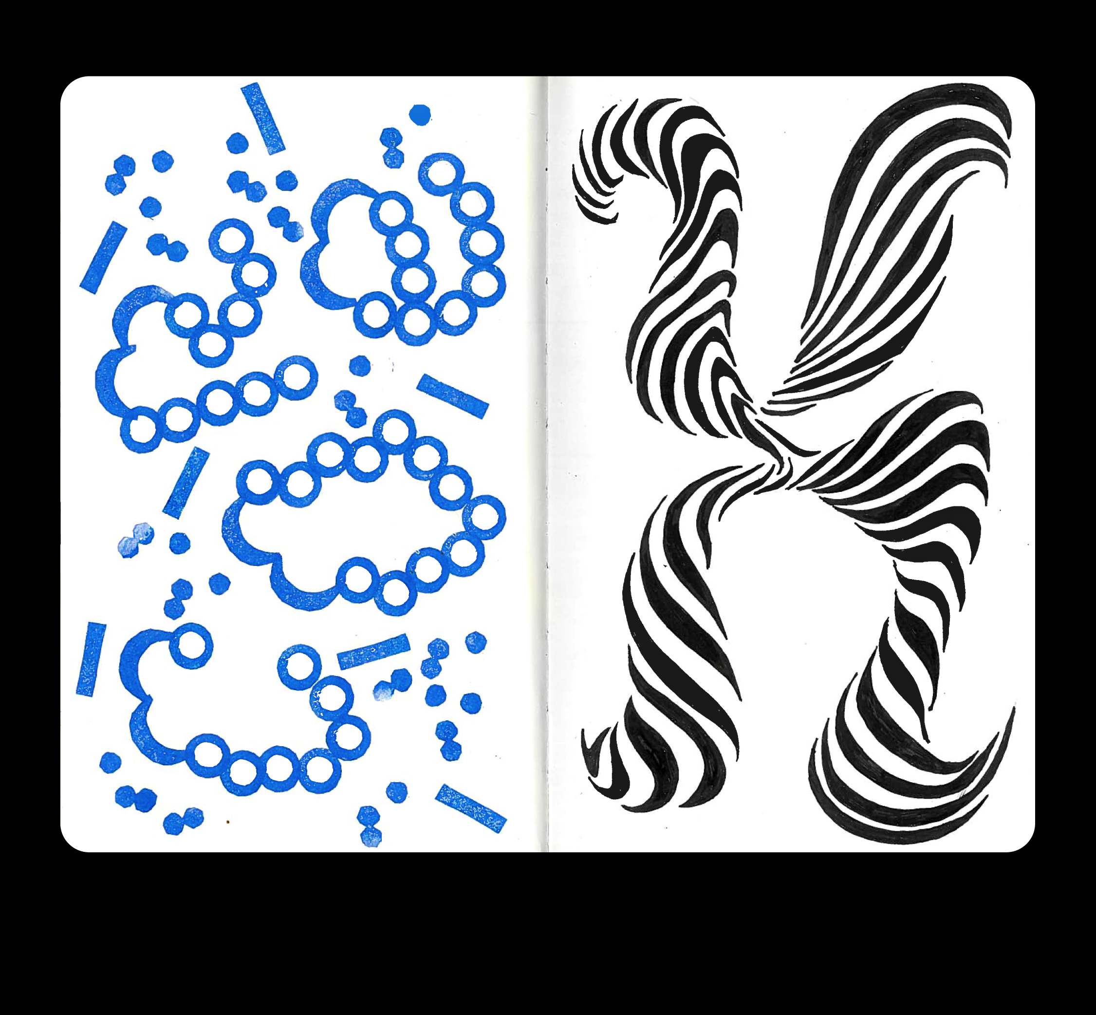 A spread from a sketchbook craft design graphic design illustration sketchbook typography