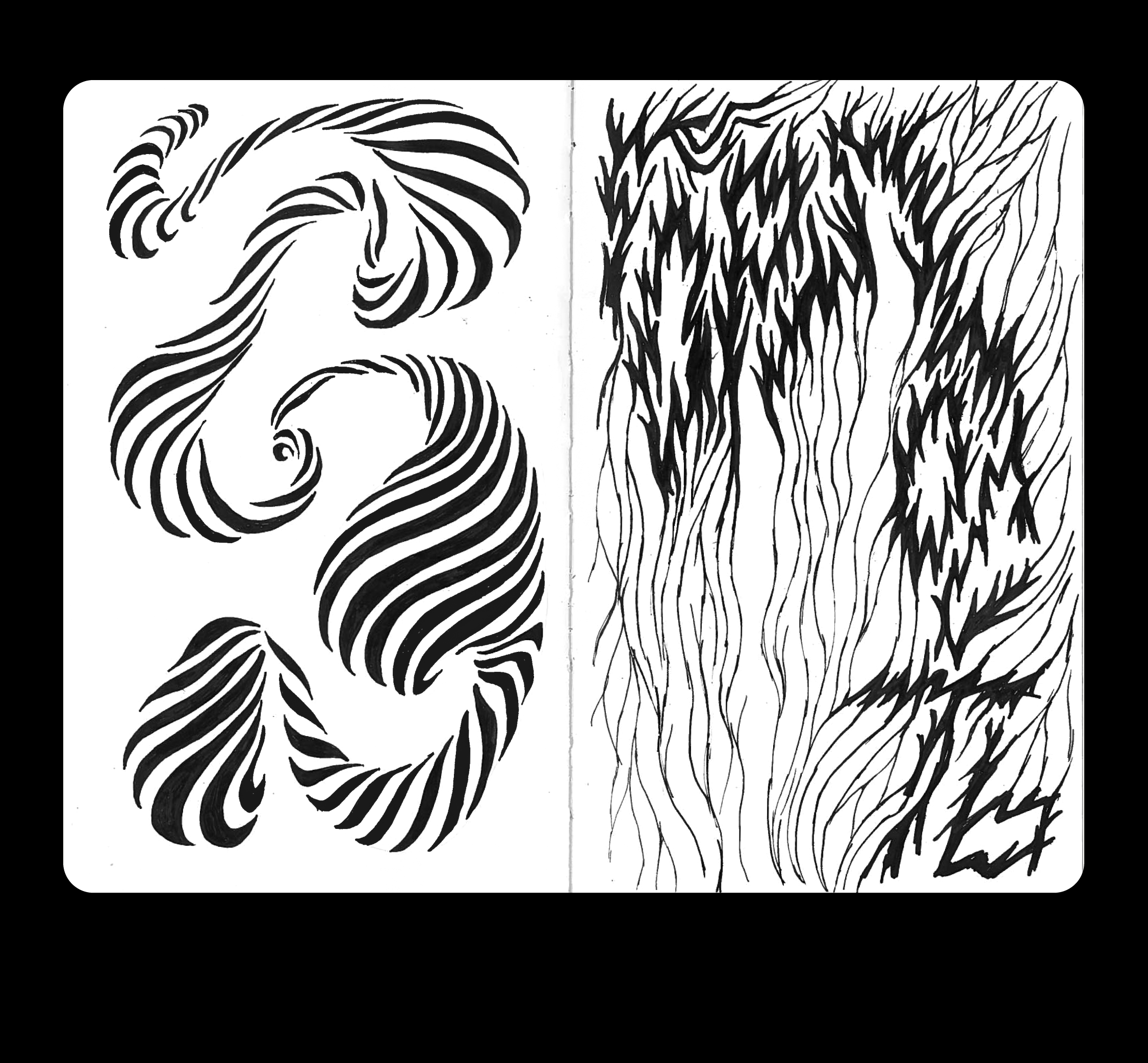 A spread from a sketchbook craft graphic design illustration sketchbook typography