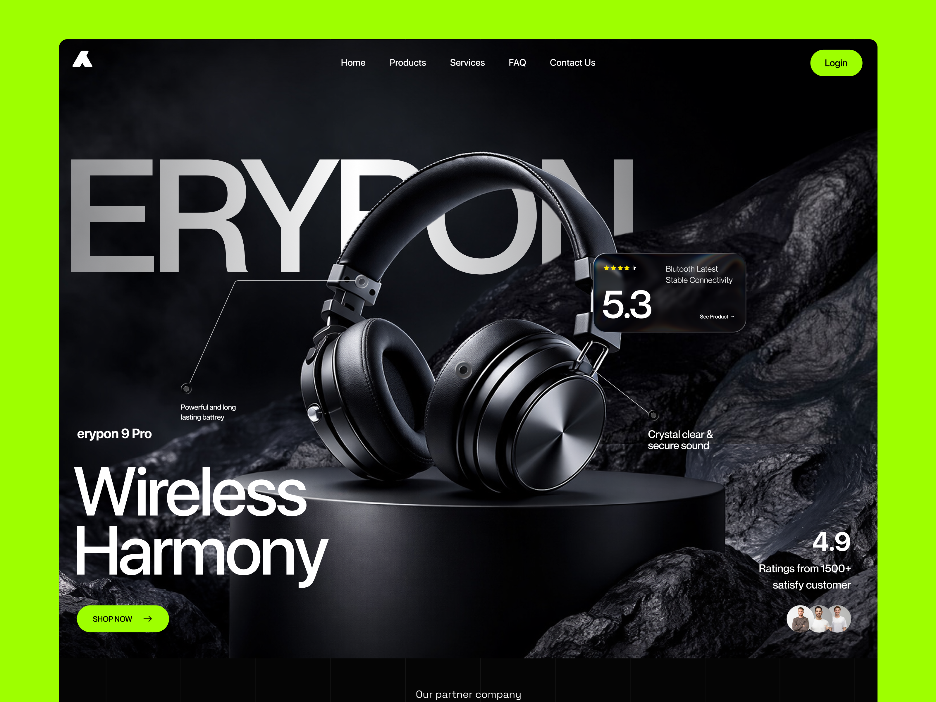 Headphone Platform Website Design 3d animation branding design figma graphic design illustration logo motion graphics typography ui ux vector