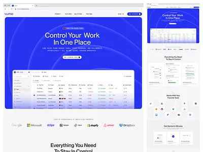 LUMO - Project Tracking App appdesign creativeui dashboarddesign designinspiration digitalproduct interfacedesign landingpagedesign productdesign projectmanagement saasdesign startupdesign taskmanagement webdesign websitedesign