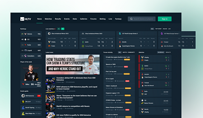 Esport news & forum website visual redesign design esport forum gaming matches redesign sport ui ux visual