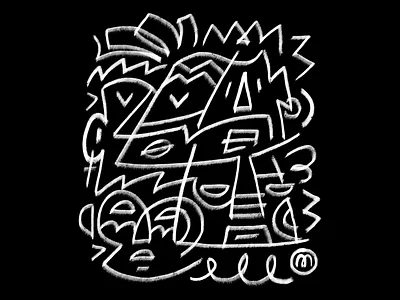 Tribal Faces digital art drawing illustration line art minimalist