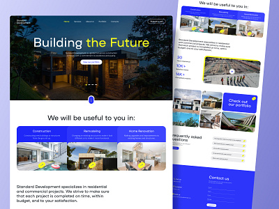 Construction Company Website Home Page architecture building company company profile construction construction company design design concept hom page home house property real estate ui ui design ux web web design website