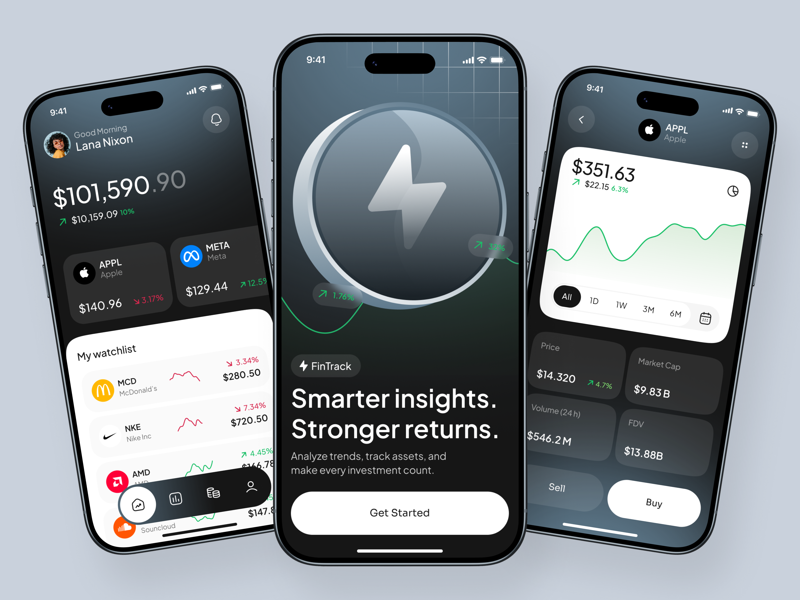 Fintech Investment Tracker Mobile App Design