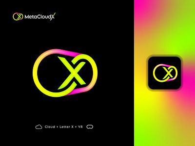 Meta CloudX Logo bright cloud flat game glass infinity letter x lettermark logo logo mark logodesign meta minimal reality sports storage virtual vr watch x