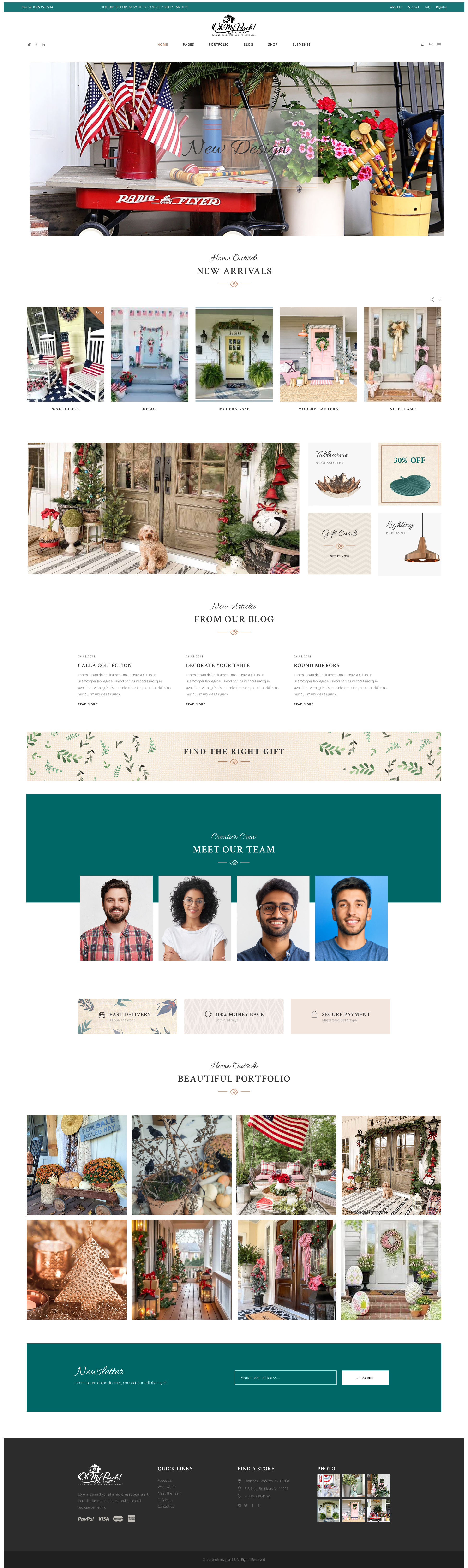 Outside decoration Website page 3d animation branding graphic design logo motion graphics ui