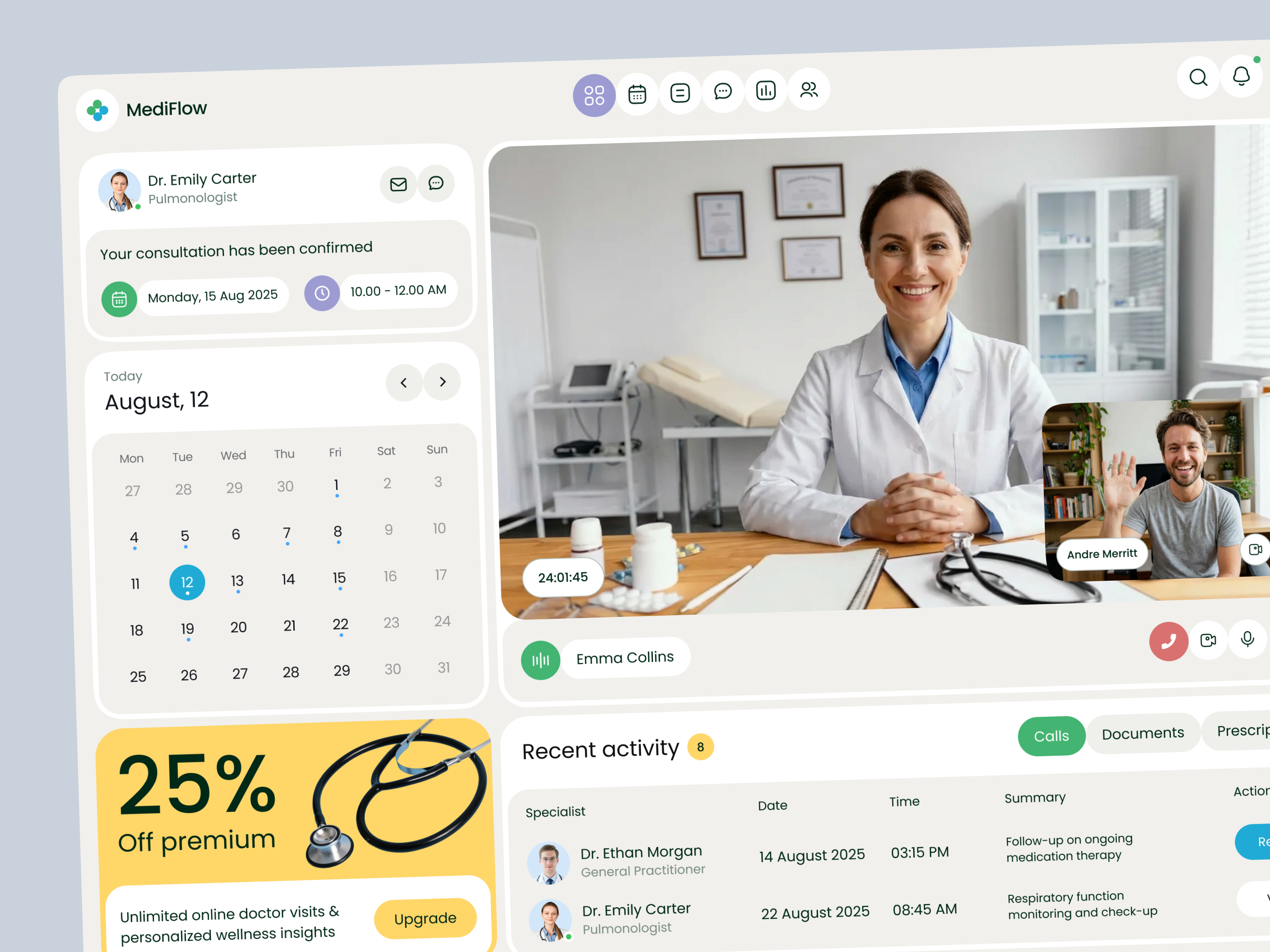 Healthcare Patient Management Web UI Design