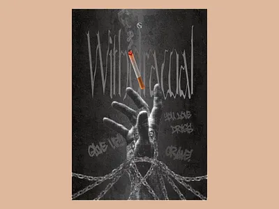 Withdrawal | Poster black chains cigarette color psychology dark drugs graphic design illustrative poster poster design restraint smoke smoking