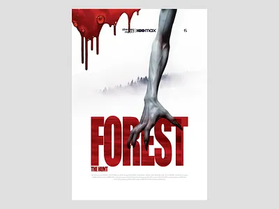 Forest | Poster artistic blood dark design eerie film forest graphic design horror horror movie illustrative monster movie poster red red and white white