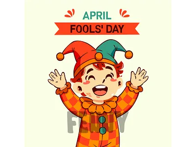Boy Dressed As Clown april carnival cartoon circus clown comedy concept day event fool fun funny happy hoax jack jester joke joker pranks surprise