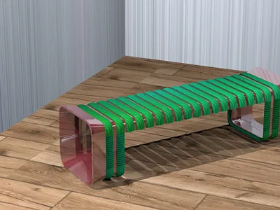 Fire banquette 3d bench graphic design interior