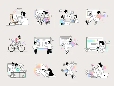 Digital Workflow Illustrations analytics business illustration crypto illustration fintech fintech illustration flat illustration funny illustration illustration illustration set illustrations minimal illustration mobile illustration modern illustration onboarding illustration product illustration saas illustration startup illustration ui illustration vector illustration website illustration