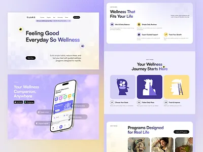 Wellness Website UI/UX Design health interface product service startup ui ux web wellness