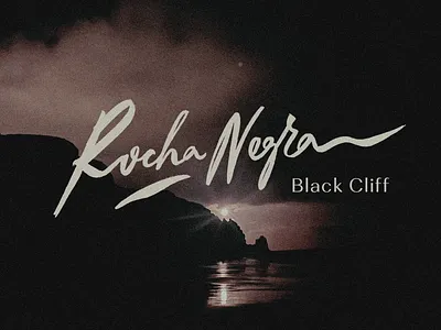 Rocha Negra: Black Cliff art beach brush calligraphy handwritten imperfect lettering ocean portugal raw script signature surf type typography unique wordmark