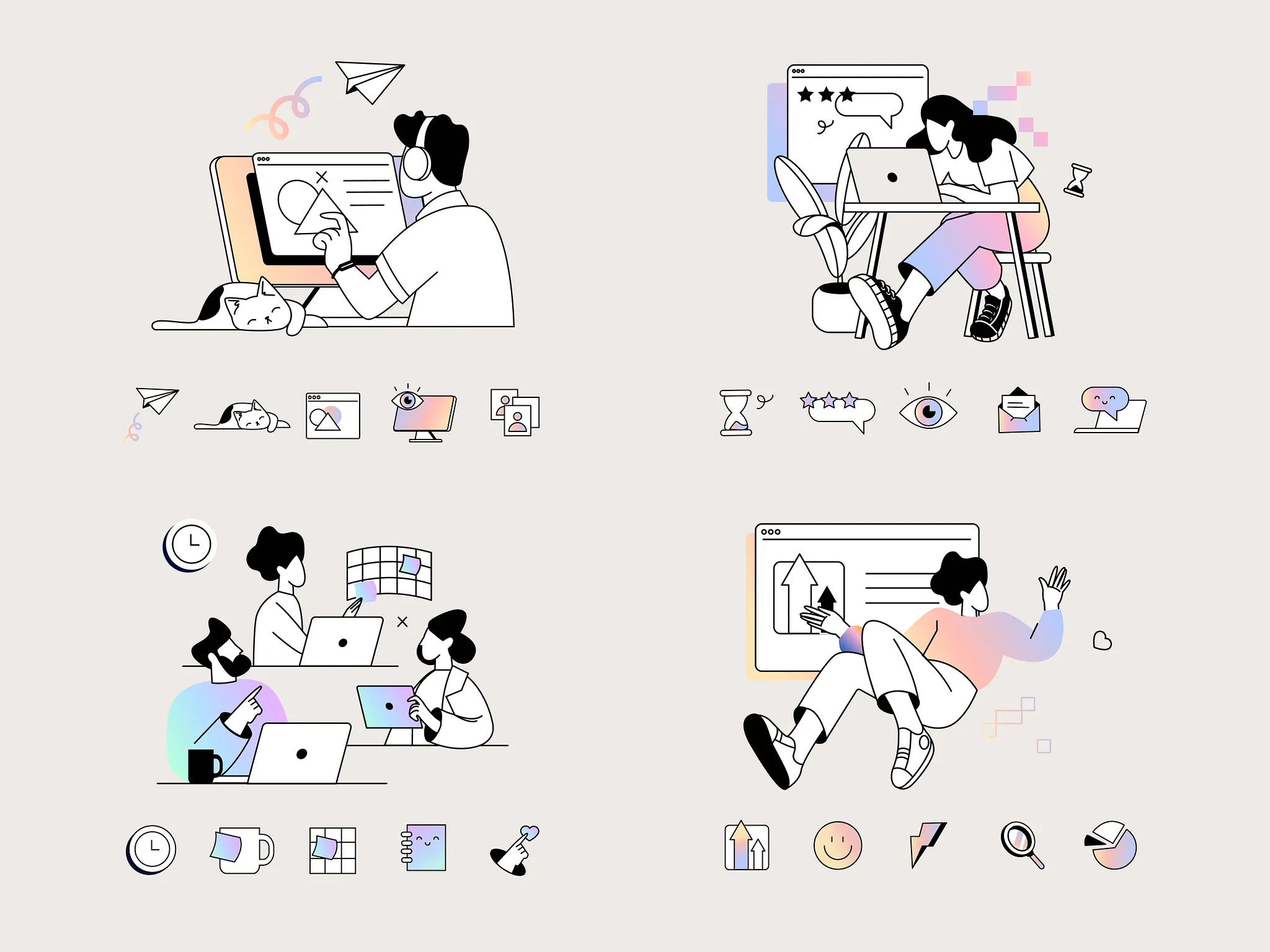 Productivity Illustration Set