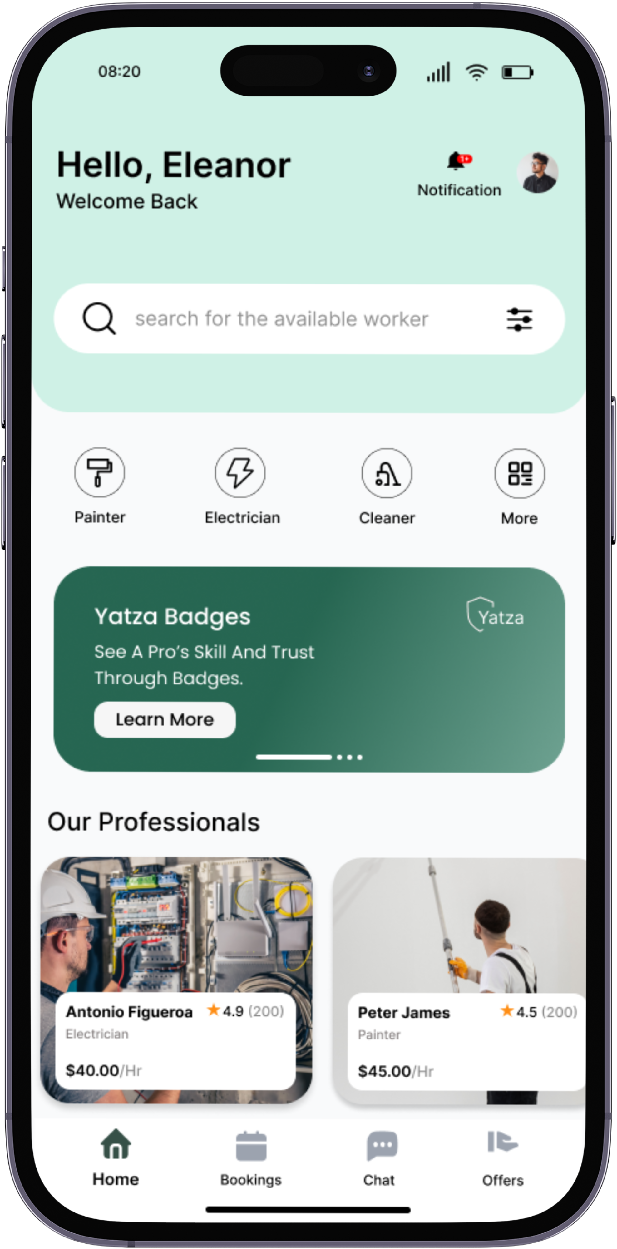 Domestic service app branding ui