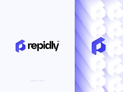 Logo identity design for Repidly 3d ai brand identity branding branding agency branding designer gradient logo isometric logo lgo mark logo design logo design agency logo icon logotype modern logo post saas social media symbol typography visual identity