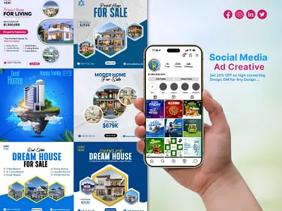 Creative Real Estate Advertising Post Design branding graphic design house sale banner instagram post design posterdesign property ad property advertising property design property listing property post design property promotion real estate real estate banner real estate design real estate marketing realtor design realtor marketing social media banner social media design social media post