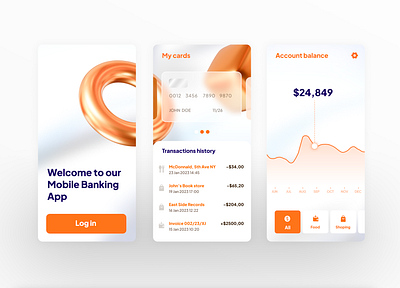 Mobile Banking App UI concept app bank banking concept design mobile orange ui ux