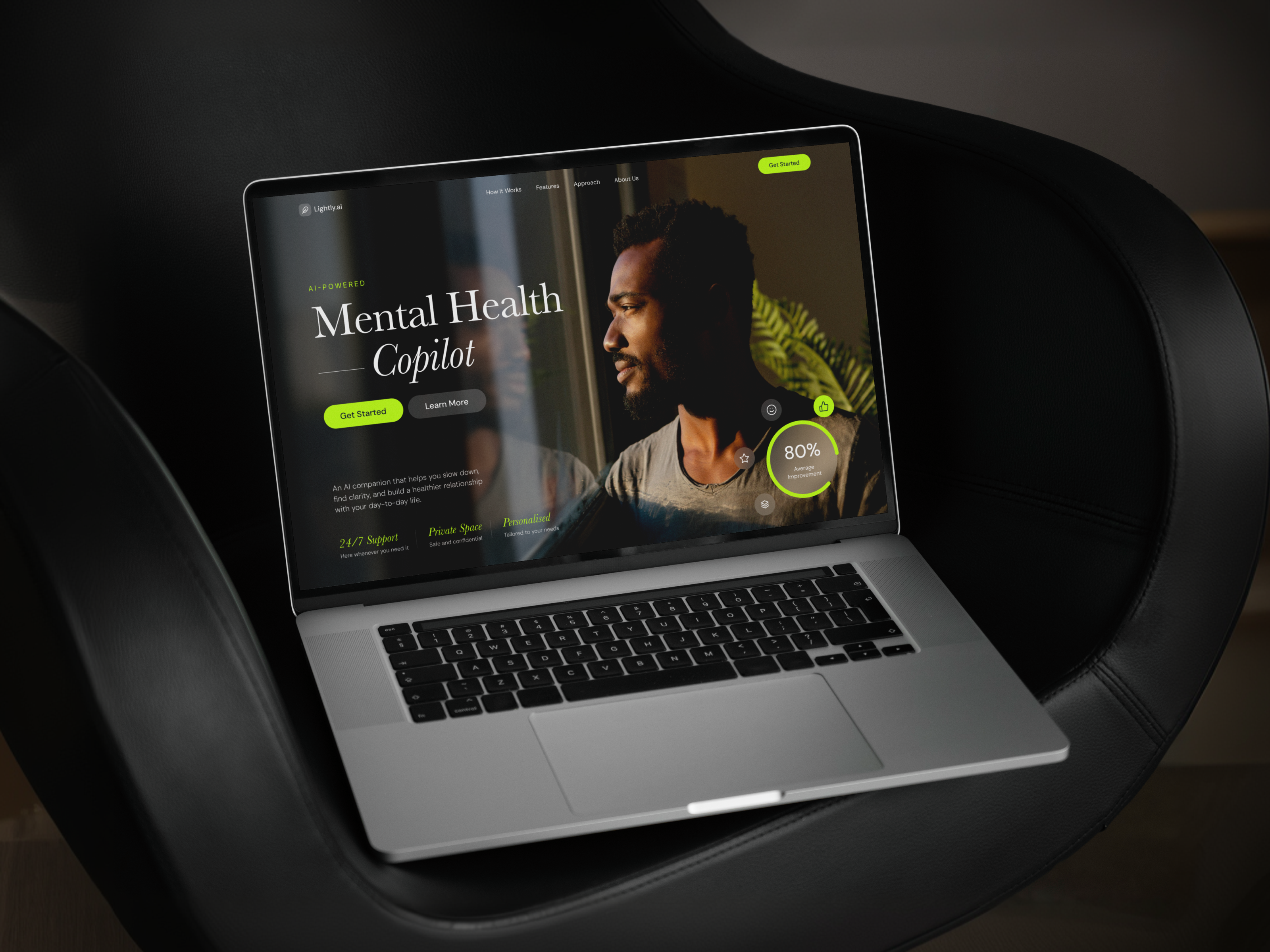 Example of AI Mental Health Copilot Landing Page