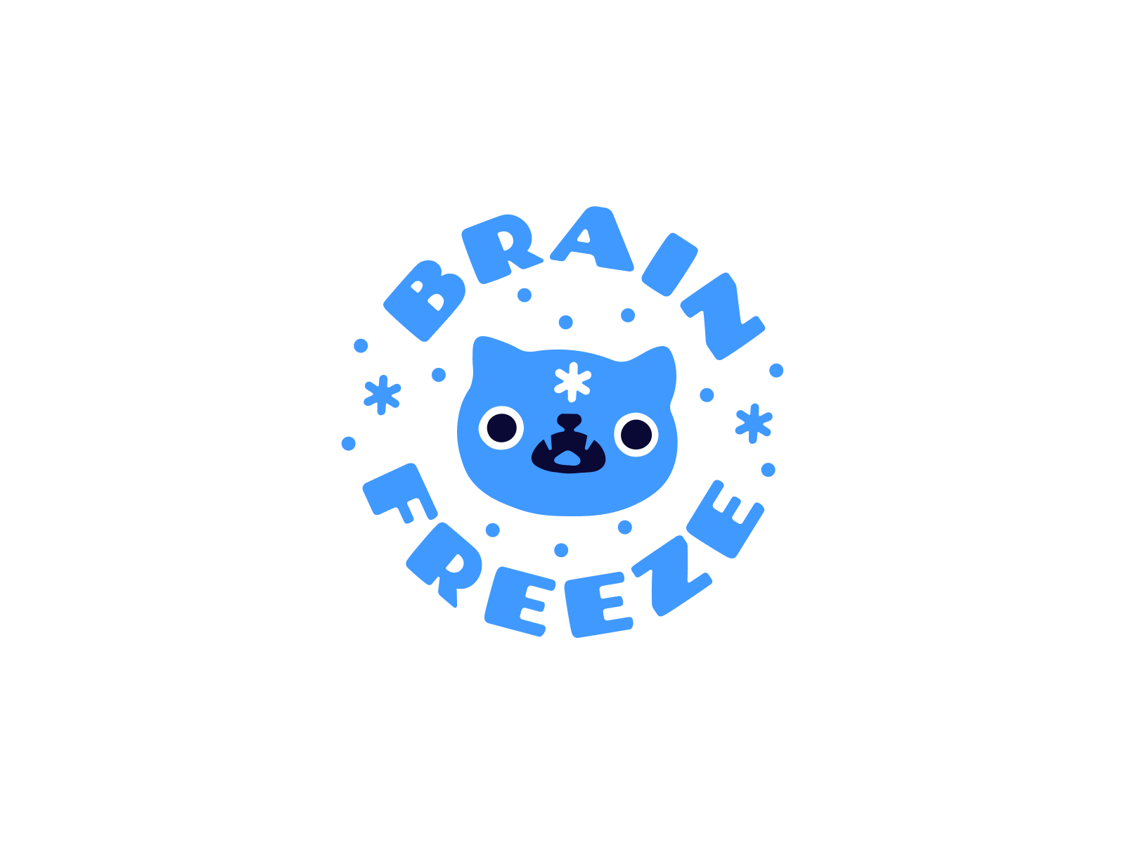 Brain Freeze brand branding cat cute design freeze graphic design ice cream illustration logo vector