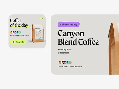 [C] → Coffee rate app concept app buy capuccino coffee color design espresso overview picks rate rating review search shop submit top toxic ui ux
