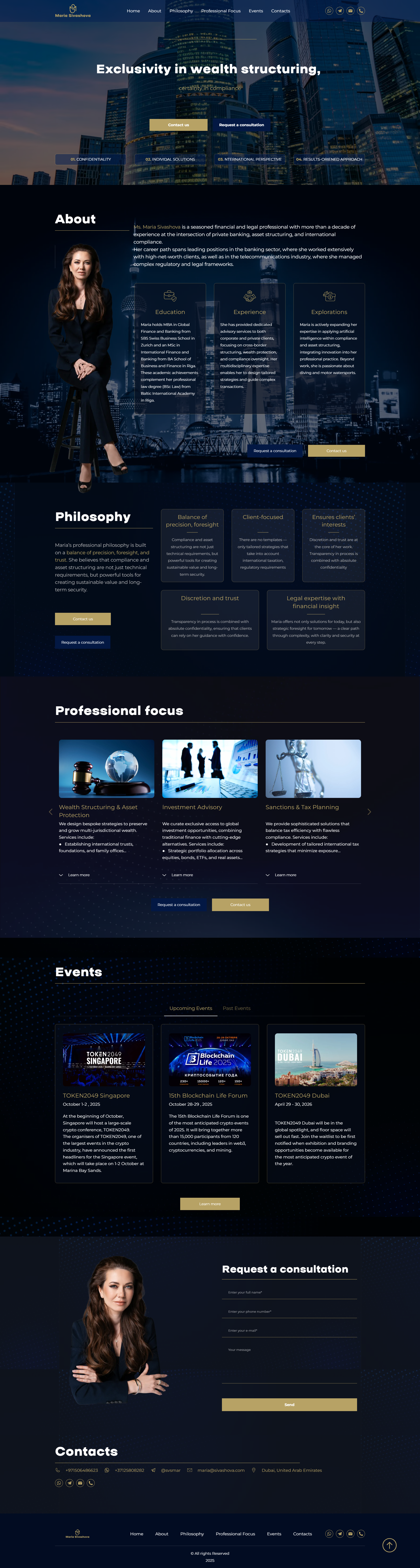 Business card website "Maria Sivashova" branding graphic design logo motion graphics ui