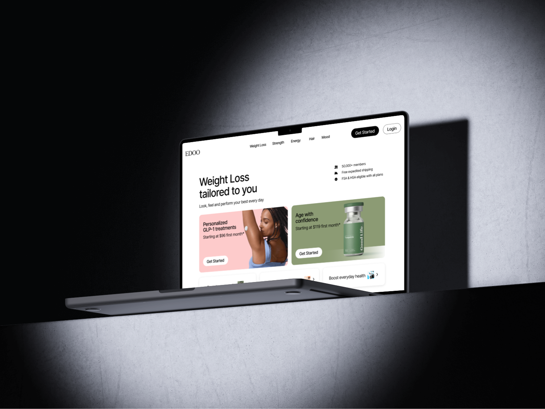 EDOO: Premium Wellness Interface landing page design ui user interface design website design