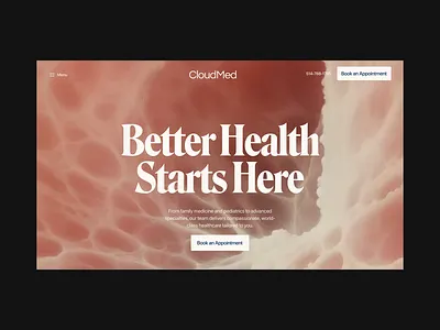 Hero design for luxury clinic website branding calm clinic editorial healthcare hero luxury medical medicine megamenu skincare soft yoga