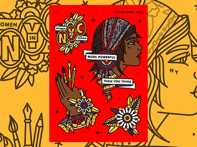 Adobe Celebrating NYC Women Creatives adobe creative flash sheet graphic design hand history illustration illustrator monoline nyc paint brush pencil pop art tattoo women